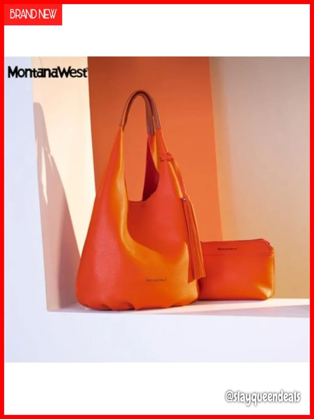 Women's Slouchy Hobo Shoulder Bag Set with Tassels Faux Leather